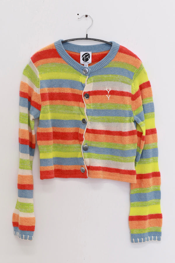 YANYAN KNITS 25 Spring/Summer FLOATEE Shrink Round Neck Cardigan YYK-YYW25-0461-PIN Colorblocking
